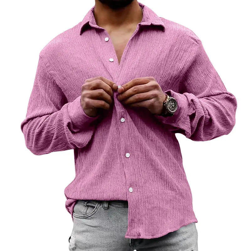 Loose Lapel Long Sleeve Casual Shirt