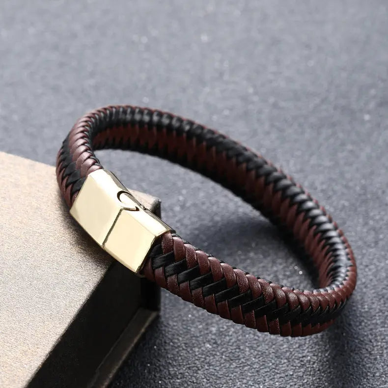 Men Genuine Leather Bracelet Vintage Handmade - Old Money Classic