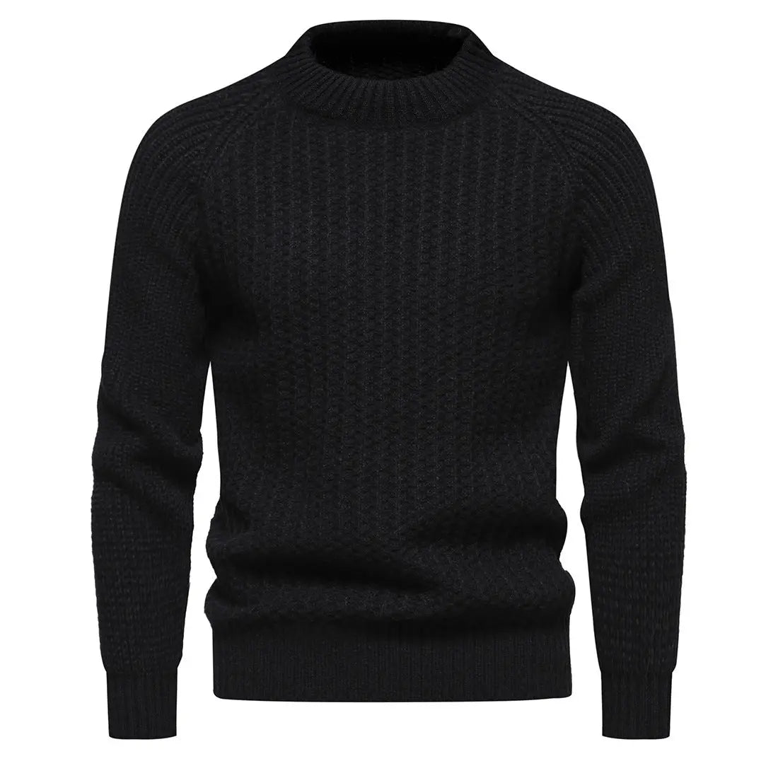 Solid Color Round High Neck Sweater