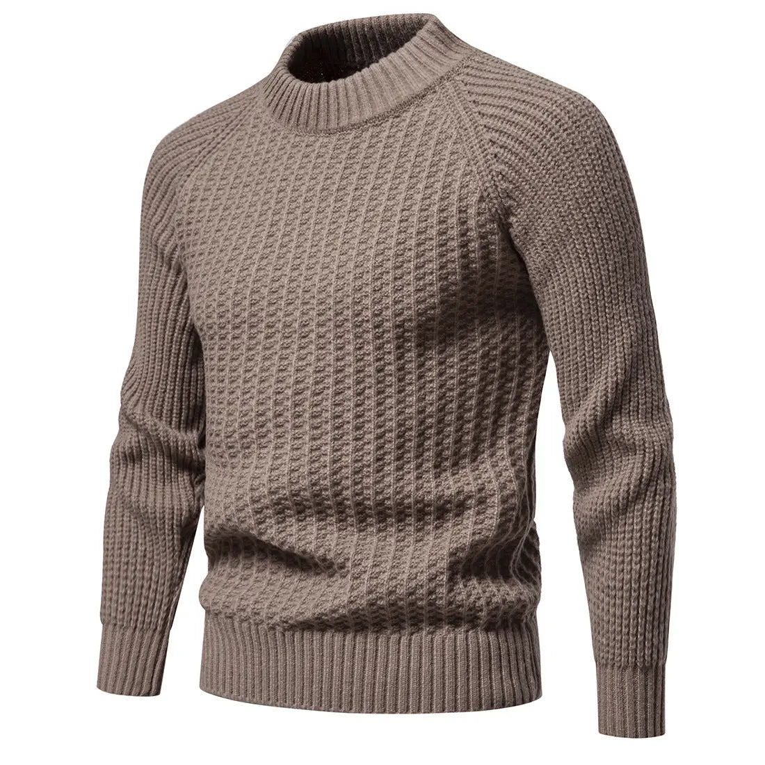 Solid Color Round High Neck Sweater