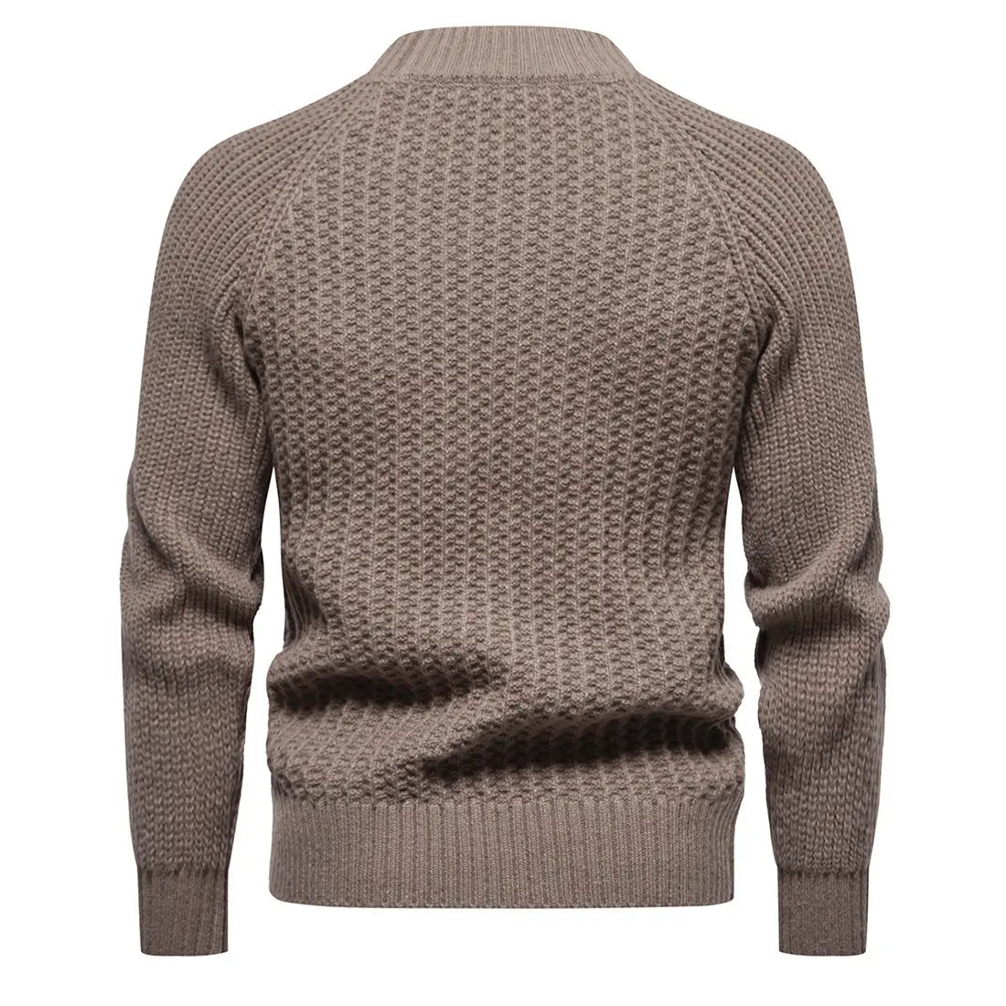 Solid Color Round High Neck Sweater