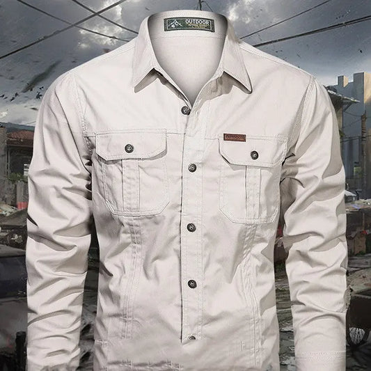 Long Sleeve Cotton Casual Solid Color Shirt