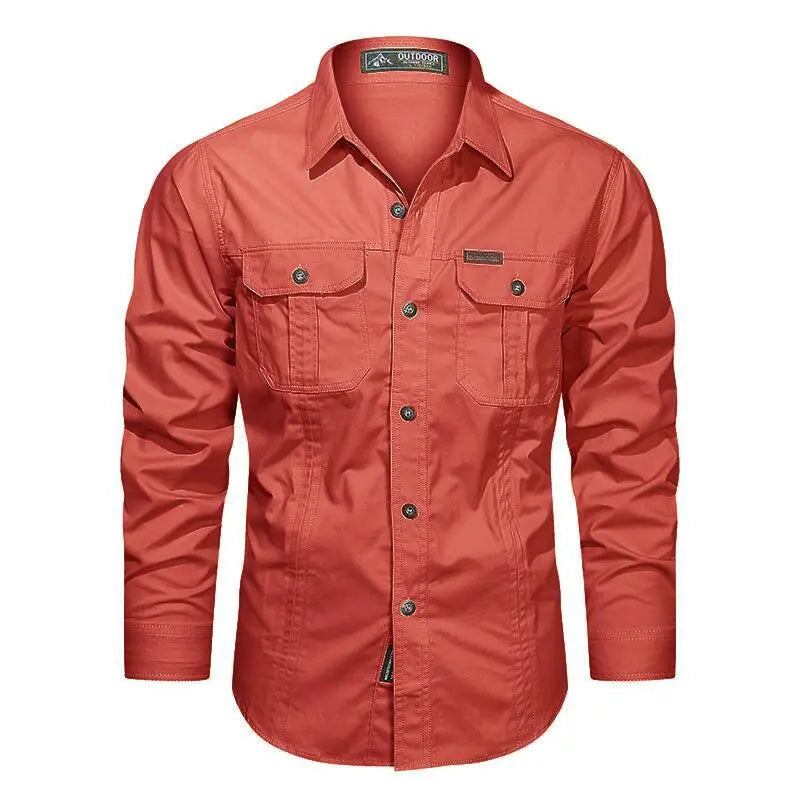 Long Sleeve Cotton Casual Solid Color Shirt