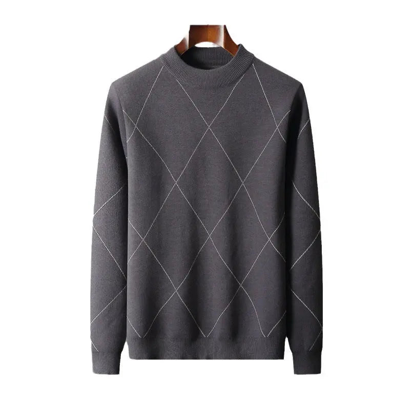 Half Turtleneck Jacquard Knitted Sweater