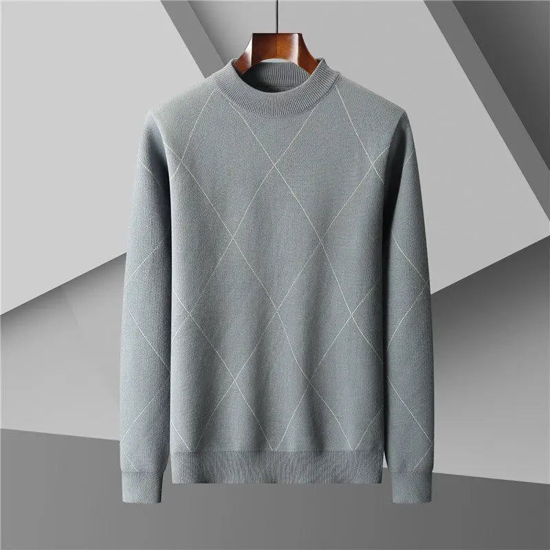 Half Turtleneck Jacquard Knitted Sweater