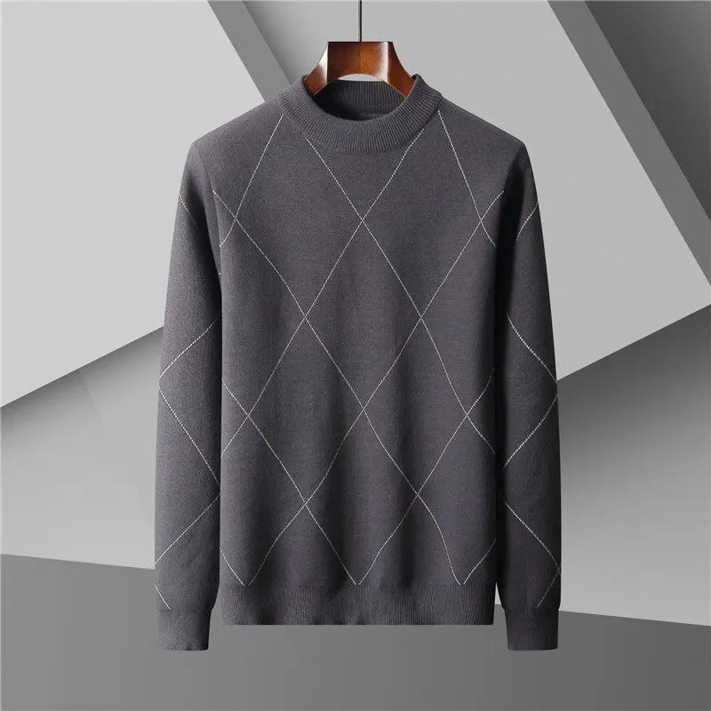 Half Turtleneck Jacquard Knitted Sweater