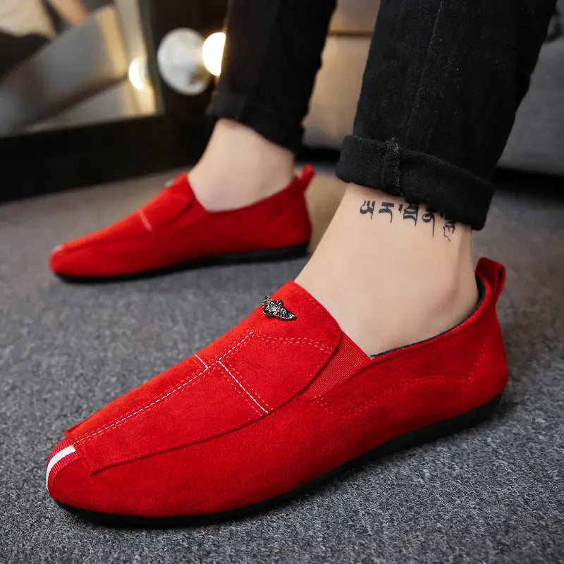 Men's Summer All Match Suede Casual Shoes Peas Shoes Old Money Classic