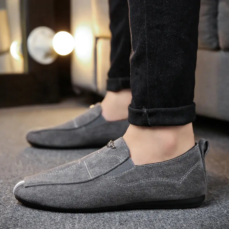 Men's Summer All Match Suede Casual Shoes Peas Shoes Old Money Classic