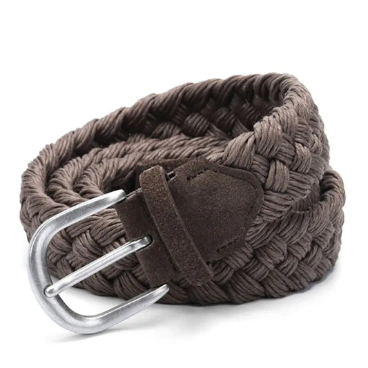 Neutral Colour Wax Rope Cotton Woven Belt Old Money Classic