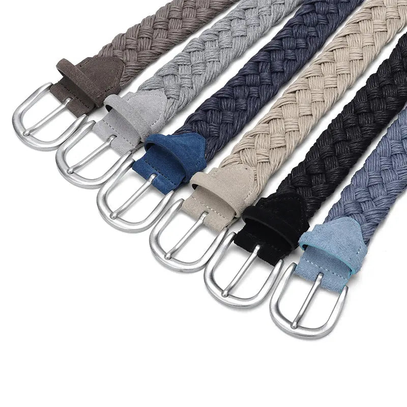 Neutral Colour Wax Rope Cotton Woven Belt Old Money Classic