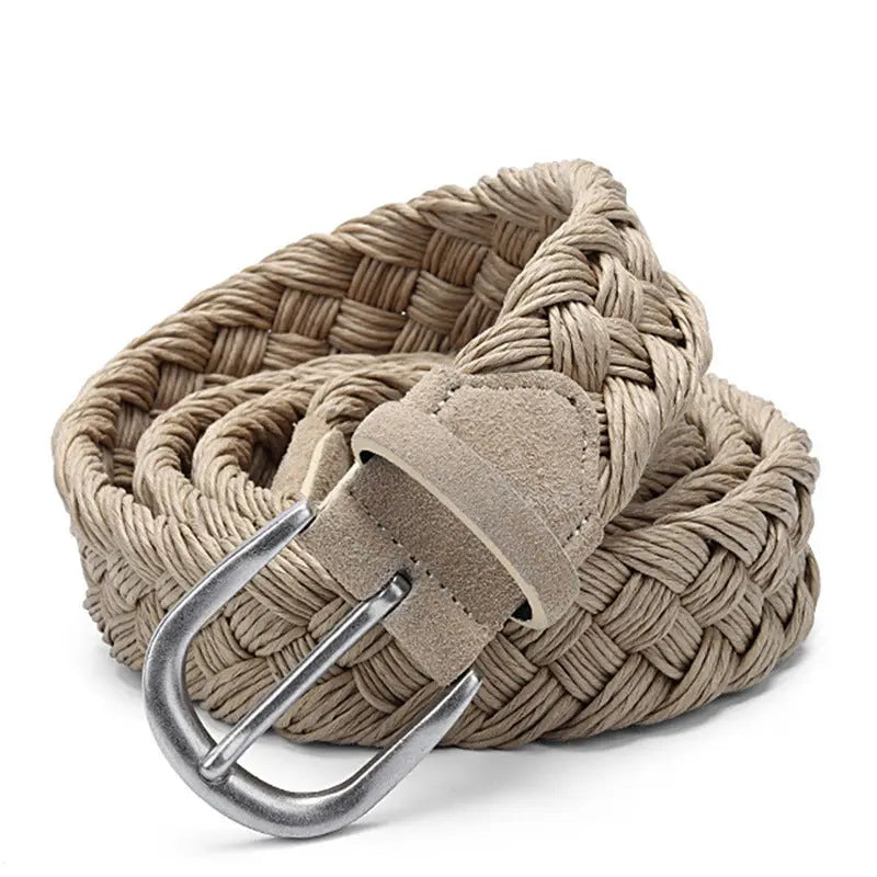 Neutral Colour Wax Rope Cotton Woven Belt Old Money Classic