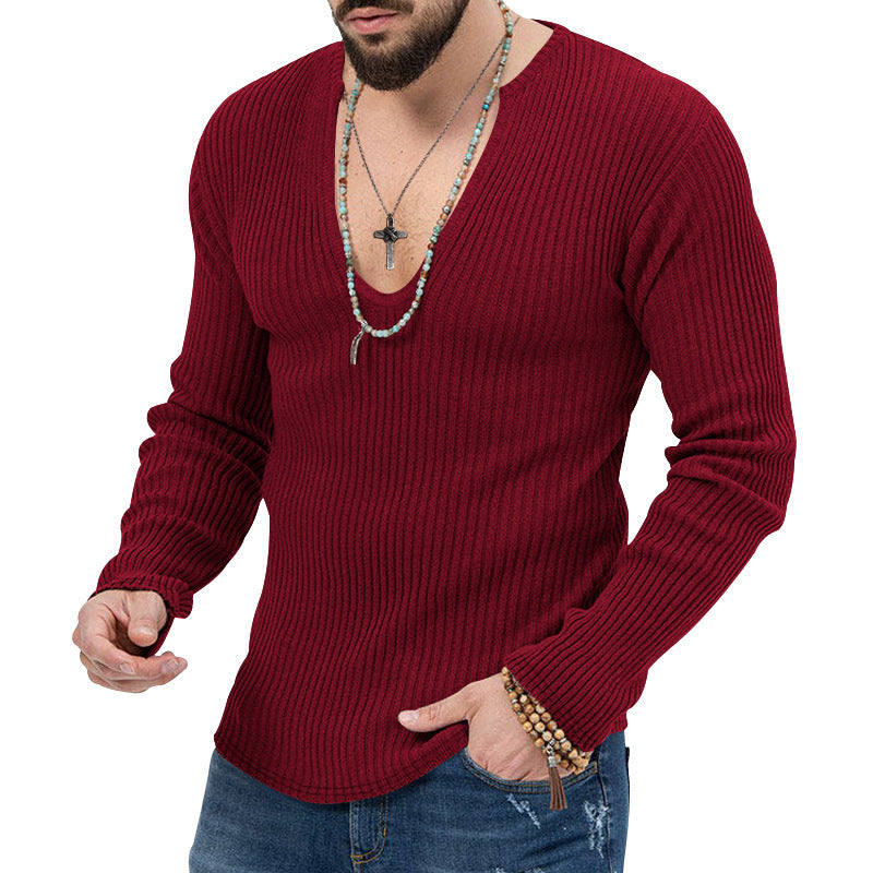 Men's Sweaters Long Sleeve Slim-fit Top - Old Money Classic