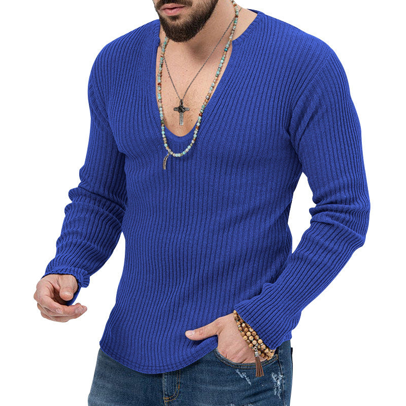 Men's Sweaters Long Sleeve Slim-fit Top - Old Money Classic