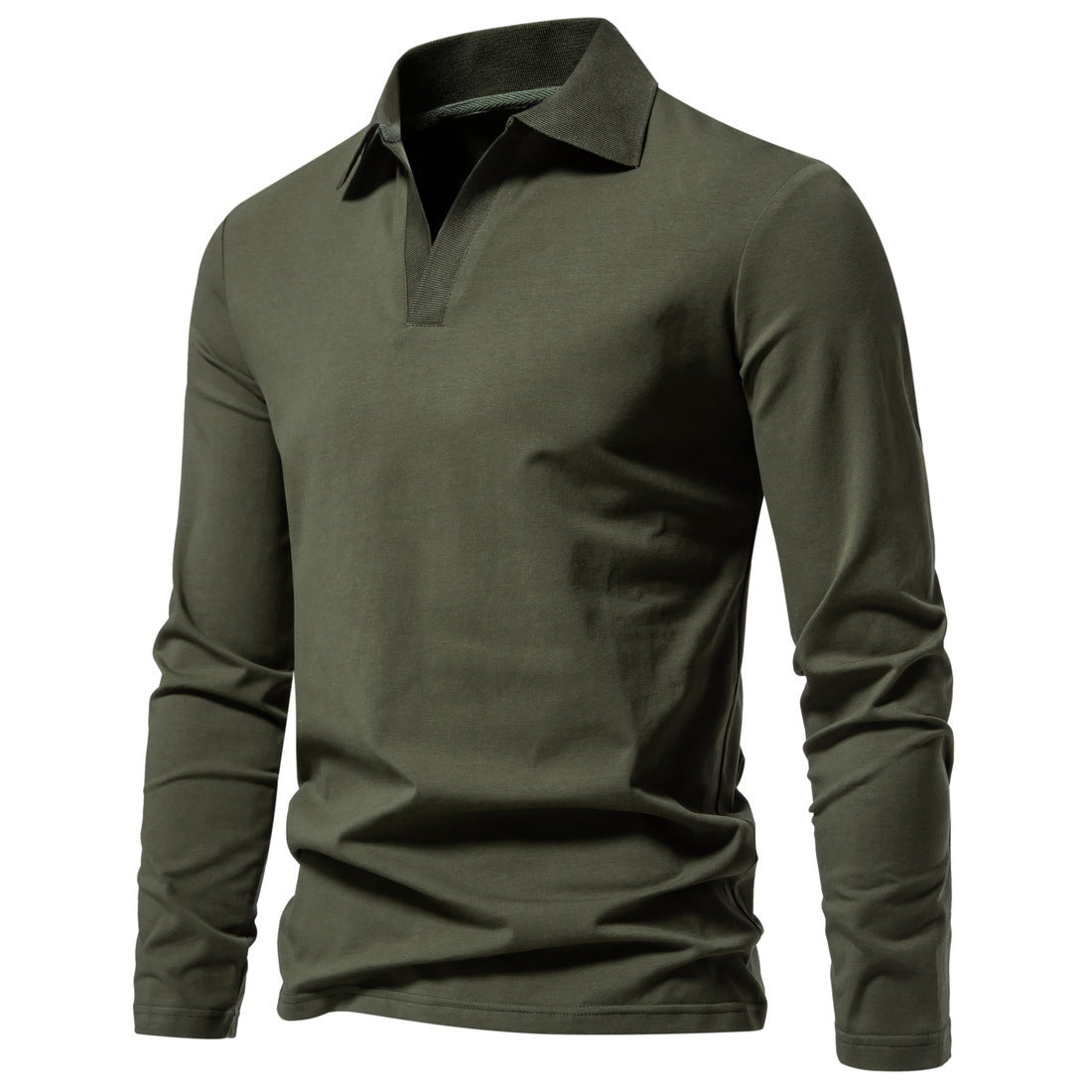 Retro Men's V-neck Long-sleeved T-shirt - Old Money Classic