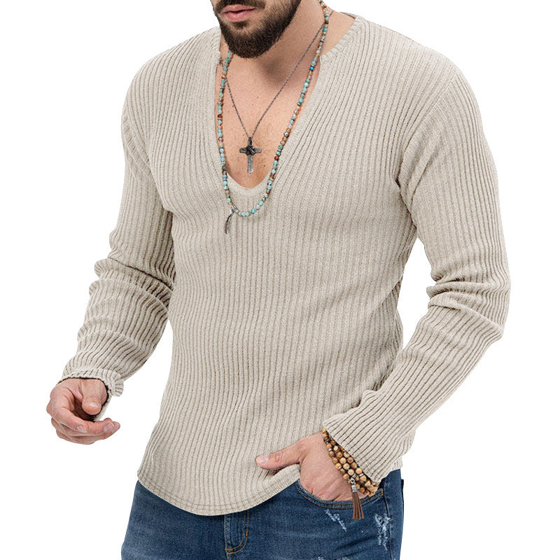 Men's Sweaters Long Sleeve Slim-fit Top - Old Money Classic