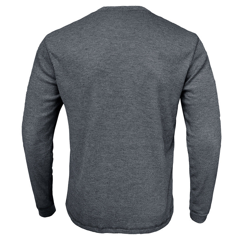 Men's Fashion Casual Loose Round Neck Long-sleeved T-shirt Old Money Classic