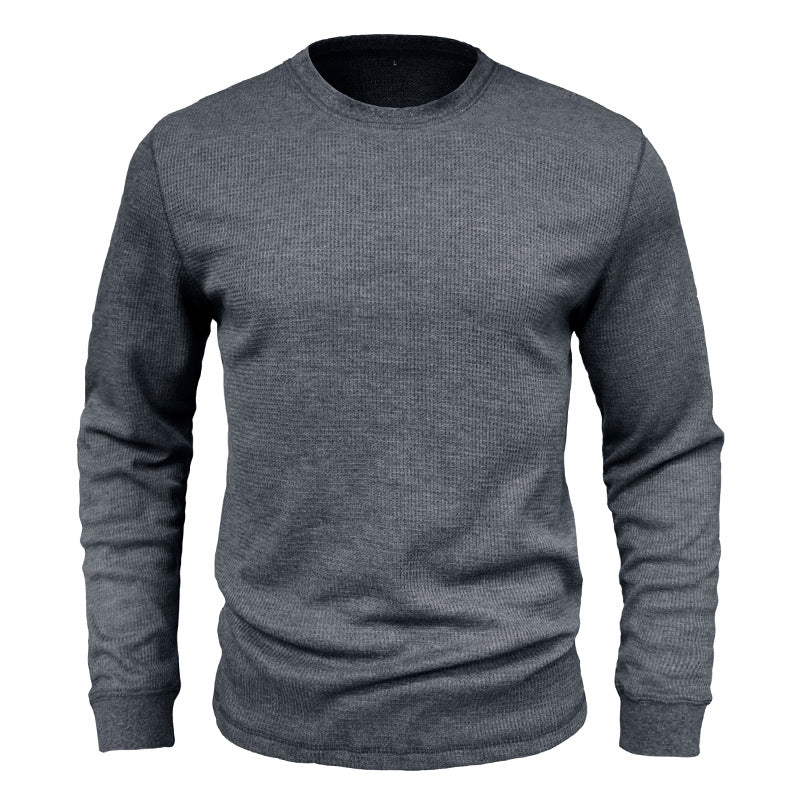 Men's Fashion Casual Loose Round Neck Long-sleeved T-shirt Old Money Classic