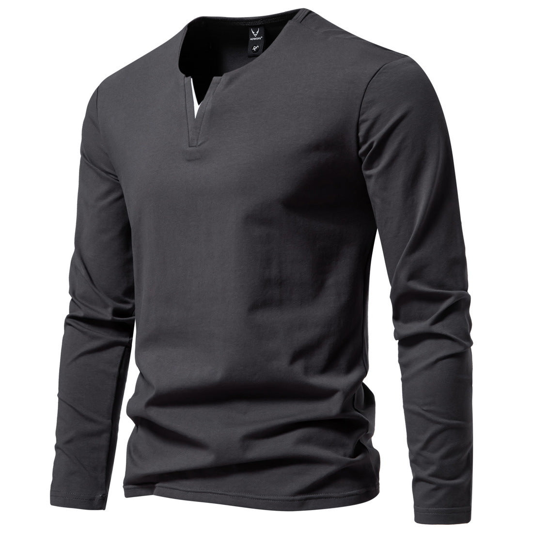 Men's V-neck Long Sleeve T-shirt Bottoming Shirt - Old Money Classic