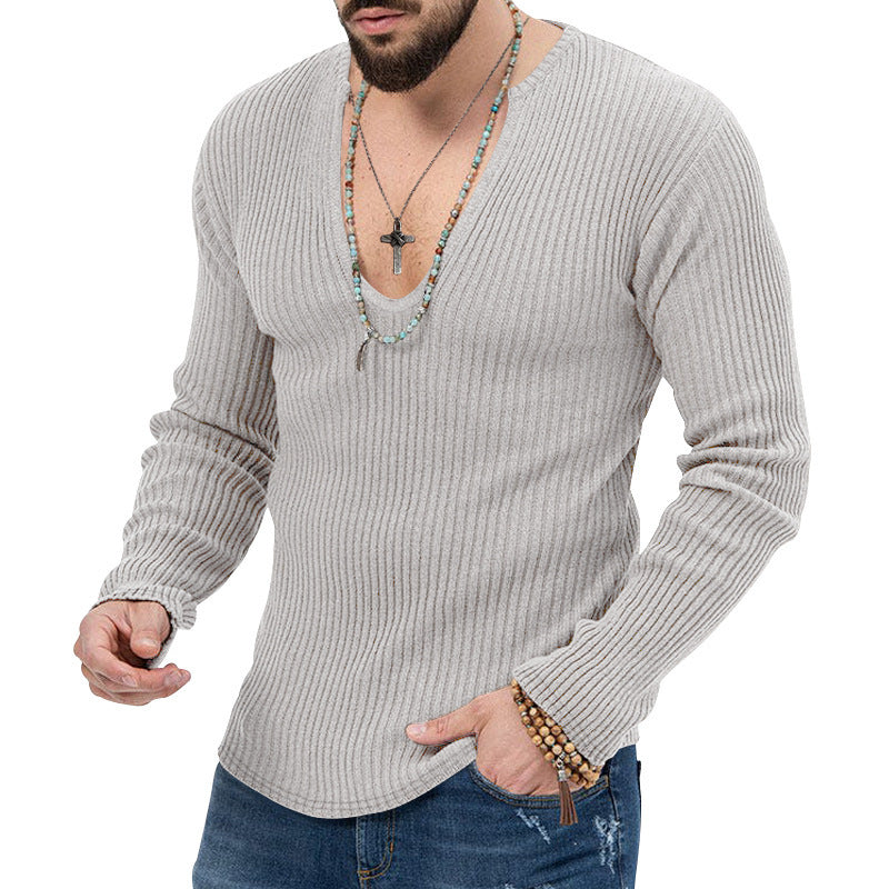 Men's Sweaters Long Sleeve Slim-fit Top - Old Money Classic