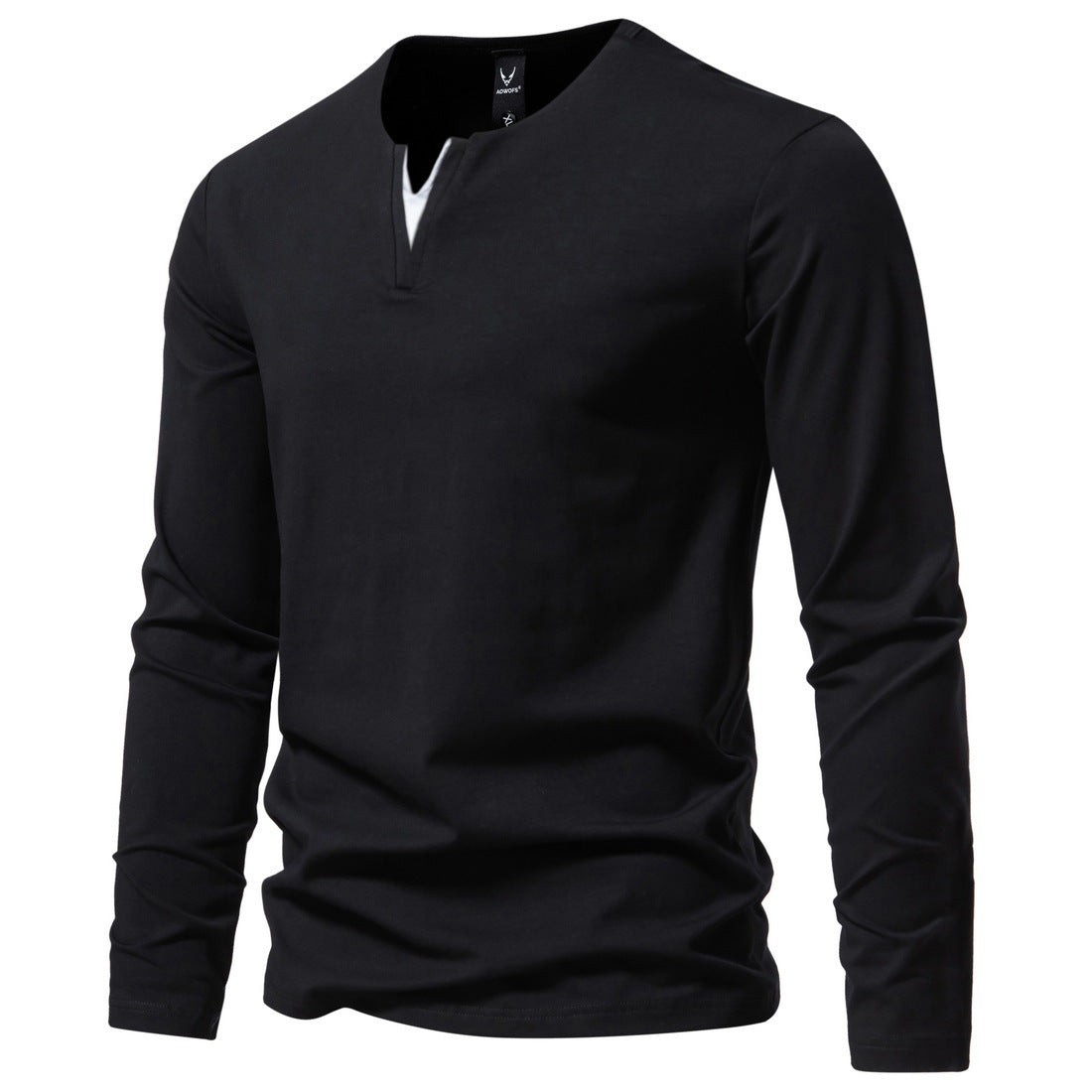 Men's V-neck Long Sleeve T-shirt Bottoming Shirt - Old Money Classic