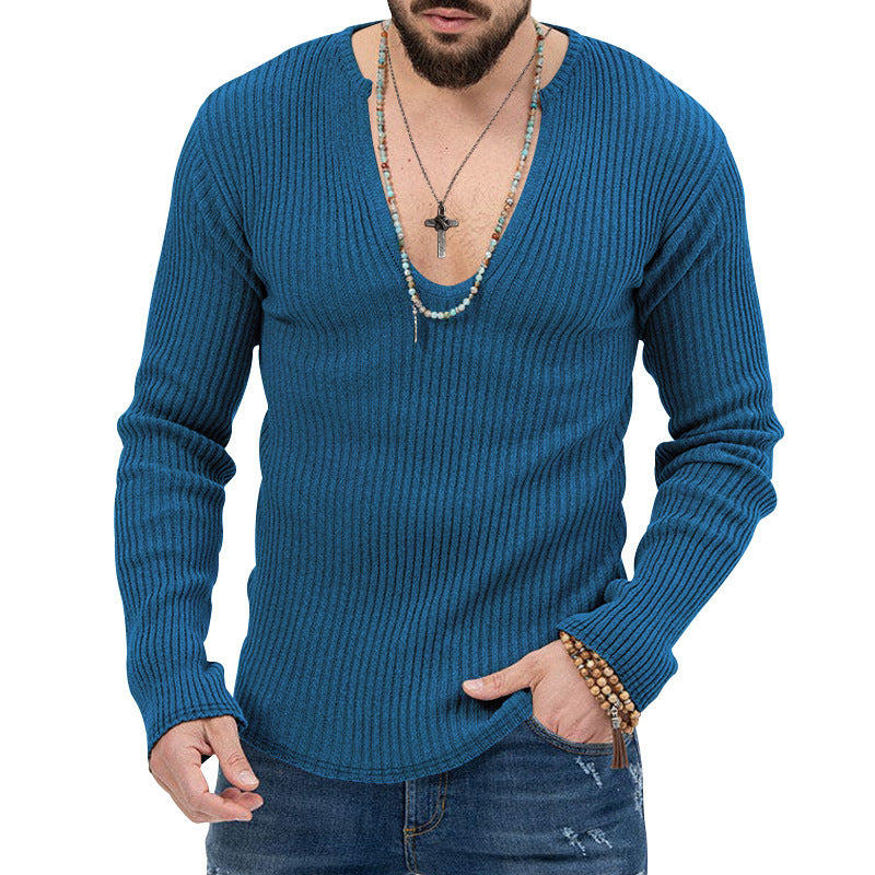 Men's Sweaters Long Sleeve Slim-fit Top - Old Money Classic