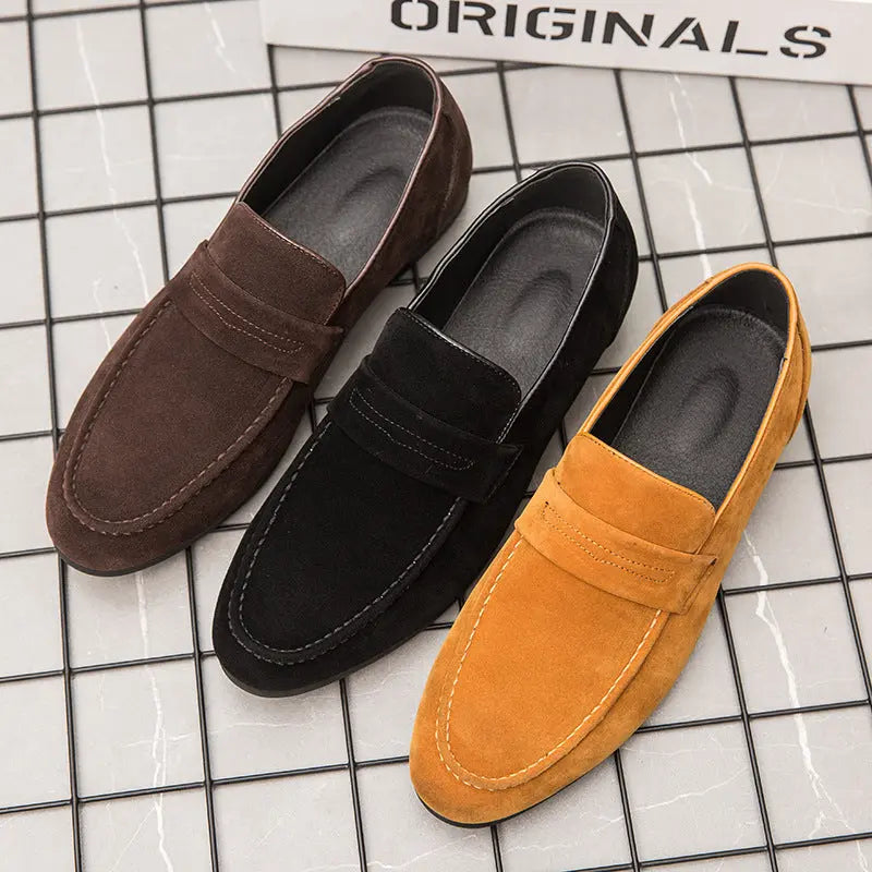 PU Suede Slip-on  Leather Doudou Driving Shoes Old Money Classic