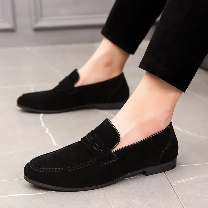 PU Suede Slip-on  Leather Doudou Driving Shoes Old Money Classic