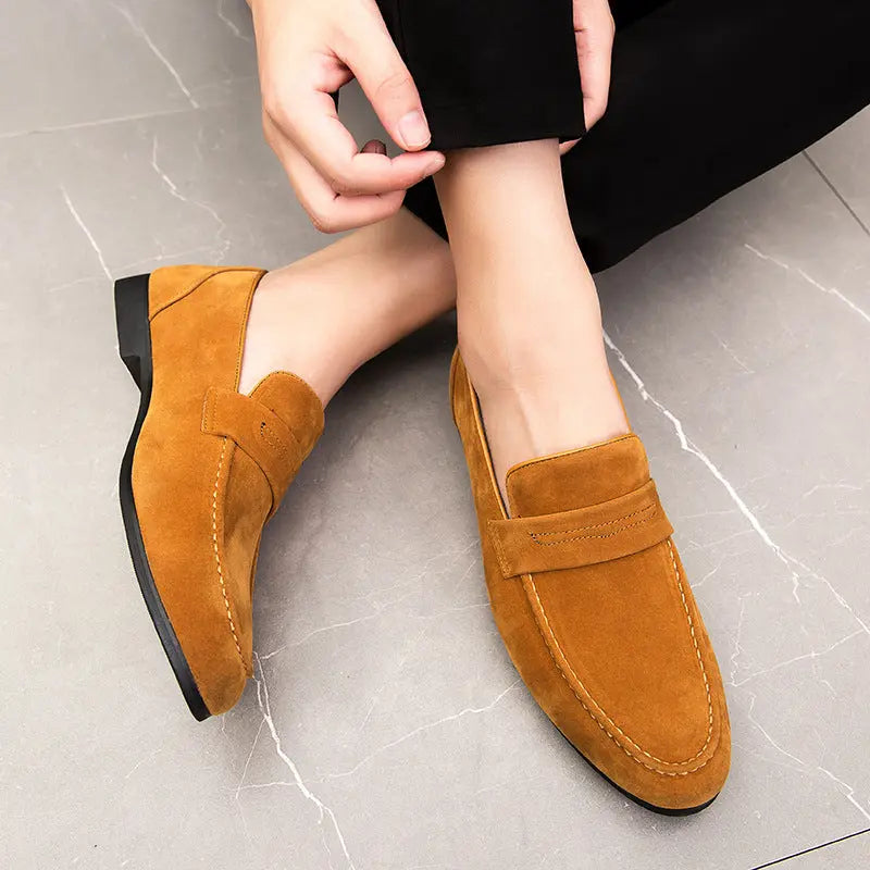 PU Suede Slip-on  Leather Doudou Driving Shoes Old Money Classic