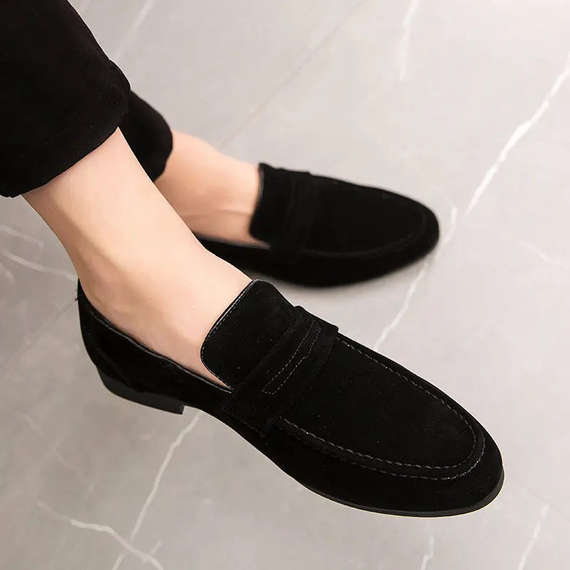 PU Suede Slip-on  Leather Doudou Driving Shoes Old Money Classic