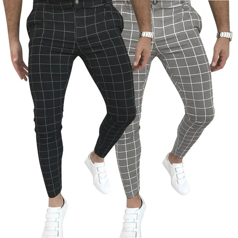 Plaid Cotton Blend Trousers Old Money Classic