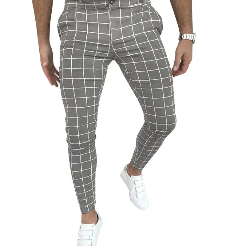 Plaid Cotton Blend Trousers Old Money Classic