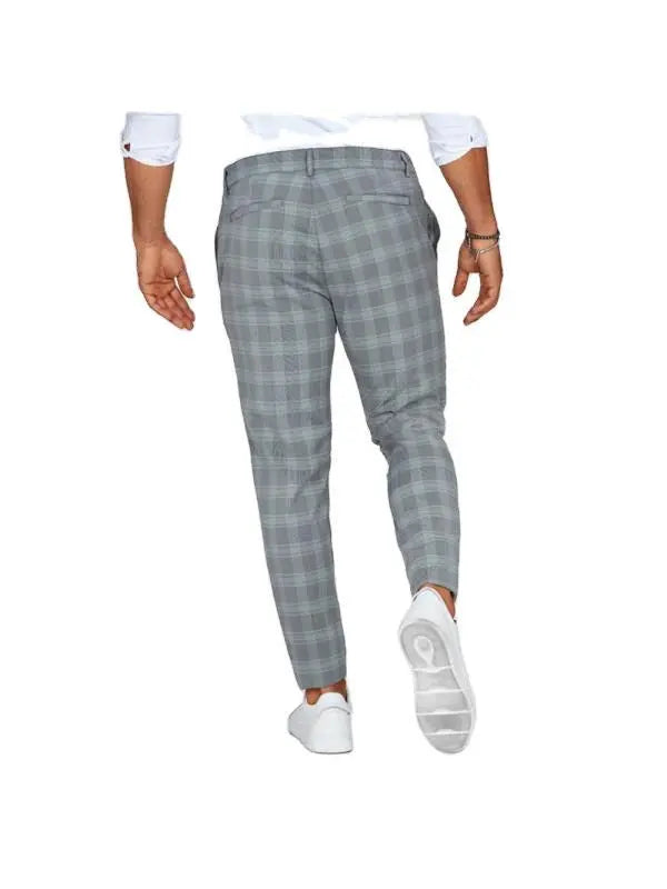 Plaid Print Trousers Loose And Thin - Old Money Classic