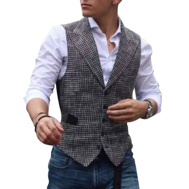 Plaid Slim Fit Casual Vest Men - Old Money Classic