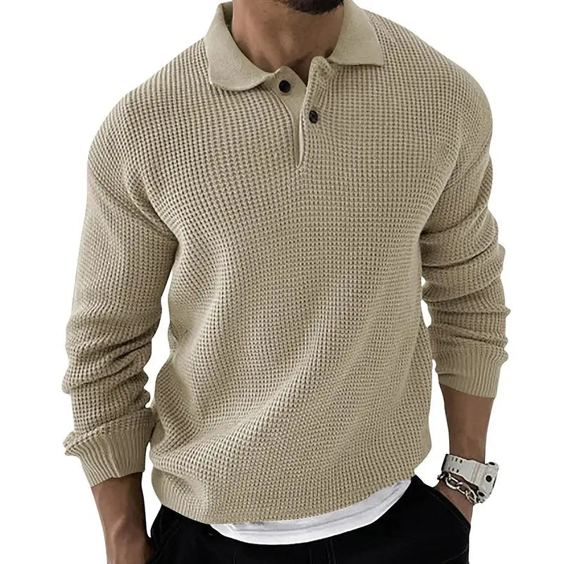 Polo Neck Sweater For Men Fashionable And Slim Old Money Classic