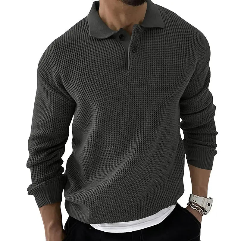 Polo Neck Sweater For Men Fashionable And Slim Old Money Classic