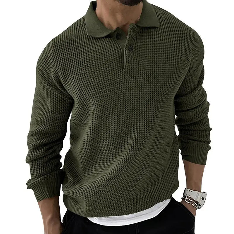 Polo Neck Sweater For Men Fashionable And Slim Old Money Classic