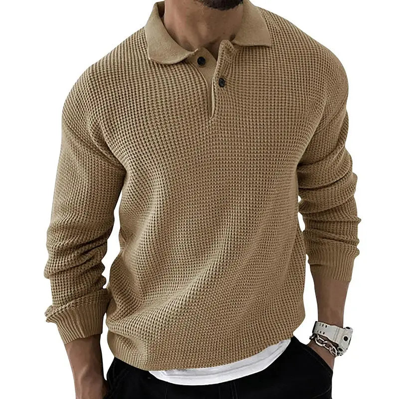 Polo Neck Sweater For Men Fashionable And Slim Old Money Classic