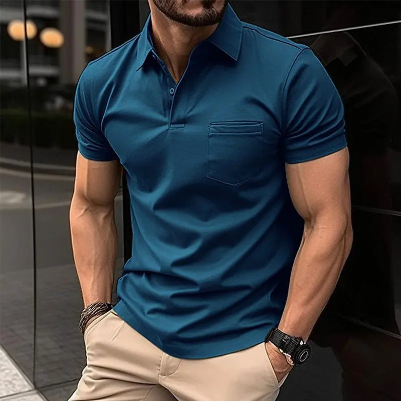 Polo Shirt with Chest Pocket Solid Colours - Old Money Classic