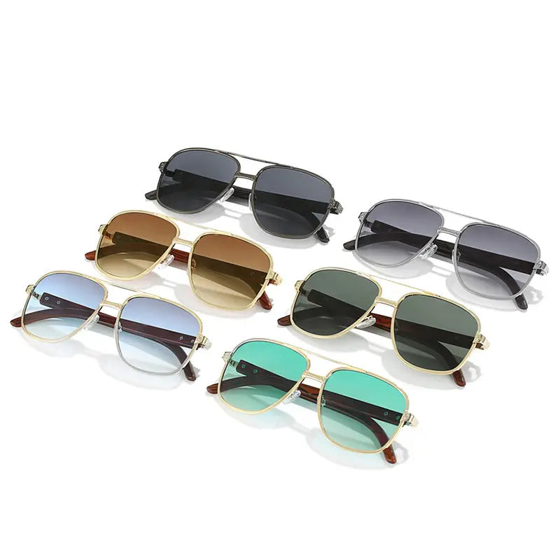 Retro Square Frame Sunglasses Pilot - Old Money Classic