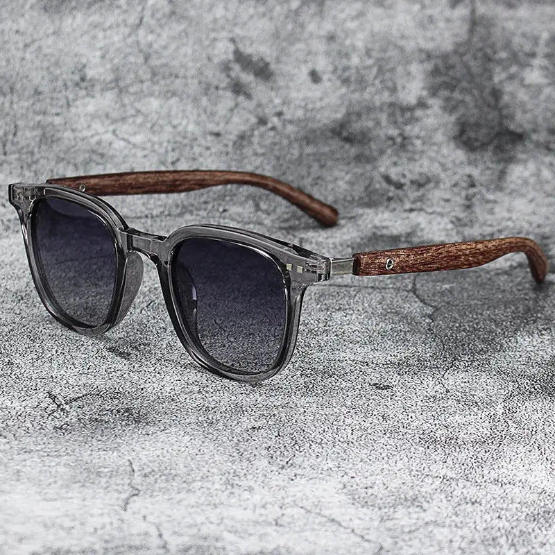 Retro Wood Grain Polarized Myopia Sunglasses - Old Money Classic