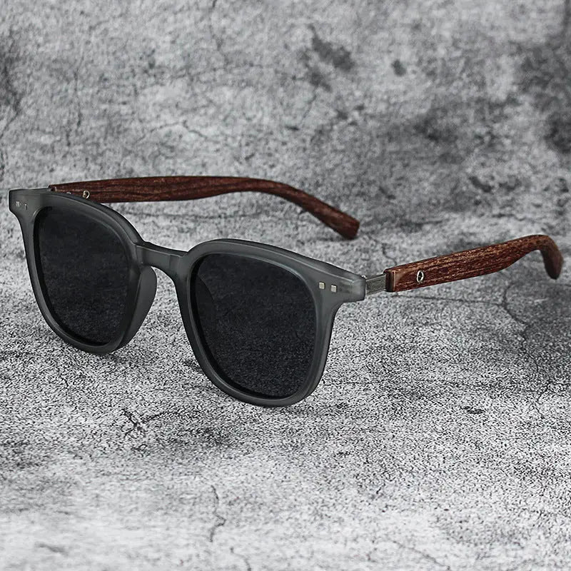 Retro Wood Grain Polarized Myopia Sunglasses - Old Money Classic