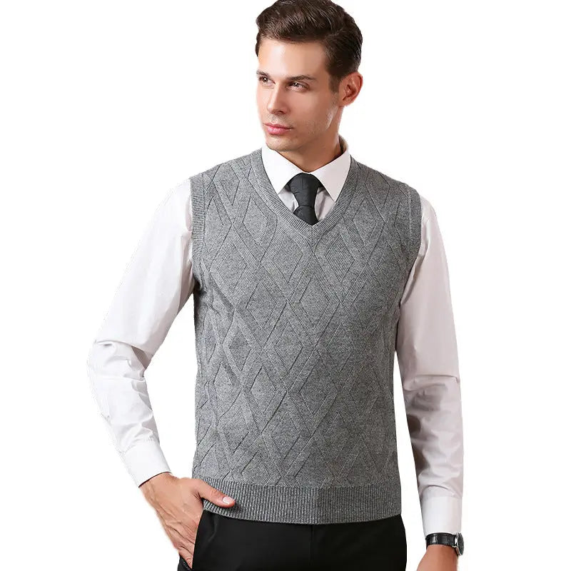 Sleeveless Wool Cardigan Vest - Old Money Classic