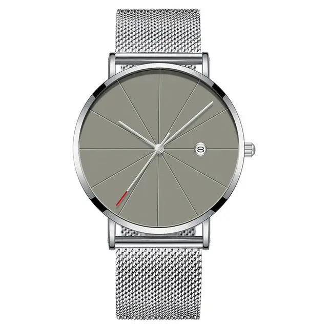 Stainless Steel Mesh Band Quartz Classic Wrist Watch - Old Money Classic