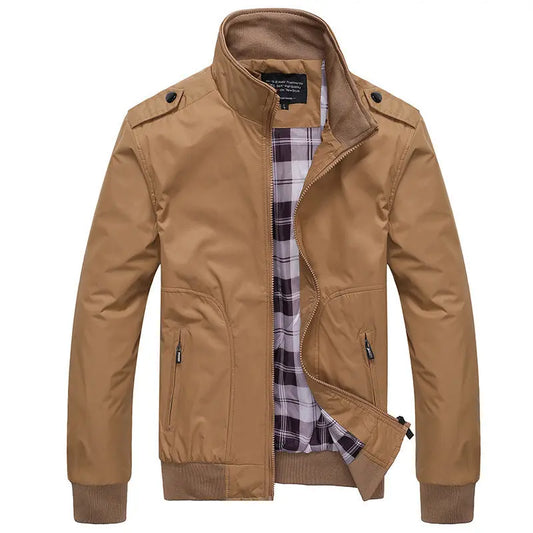 Stand-Up Collar Slim Coat Plus Size Casual Solid Color Coat Old Money Classic
