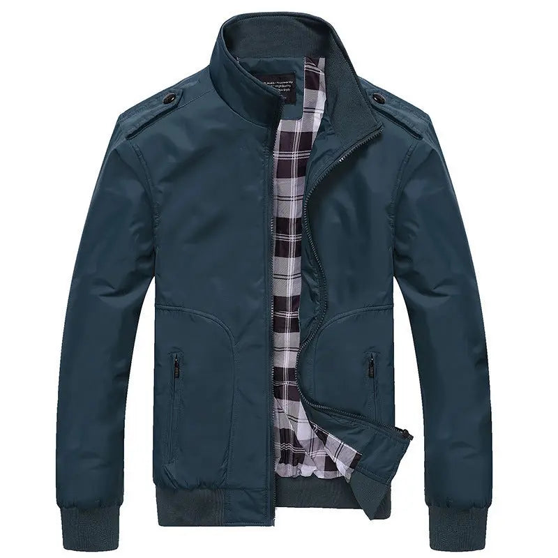 Stand-Up Collar Slim Coat Plus Size Casual Solid Color Coat Old Money Classic