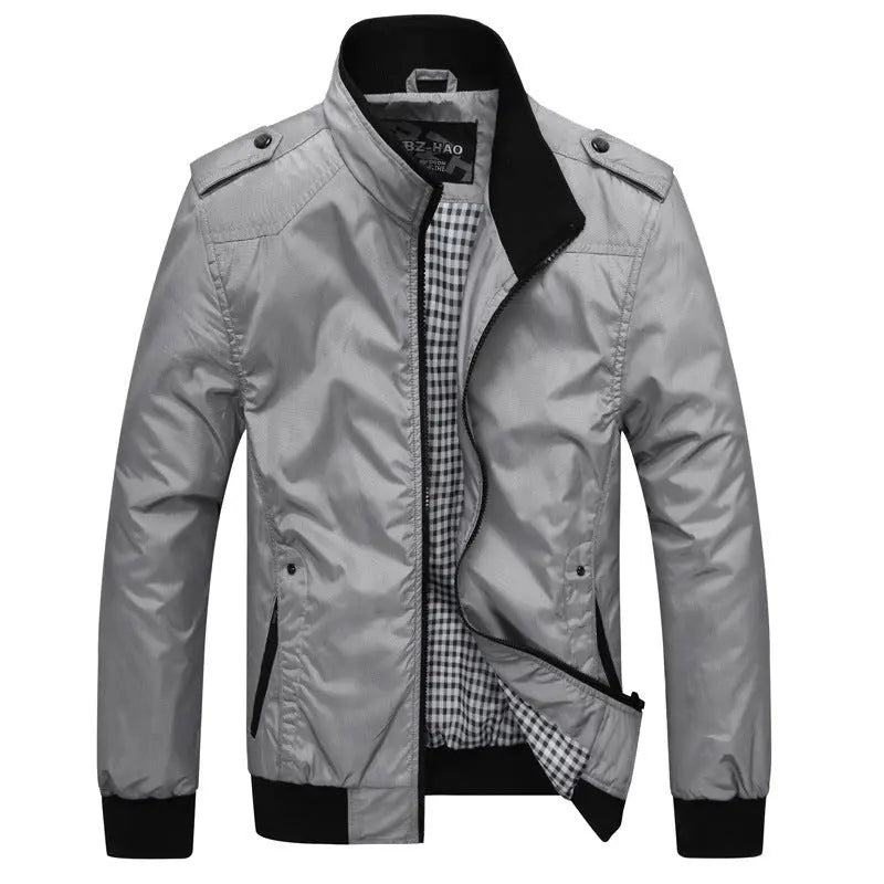 Stand-Up Collar Slim Coat Plus Size Casual Solid Color Coat Old Money Classic