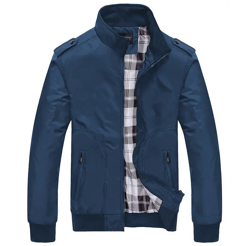 Stand-Up Collar Slim Coat Plus Size Casual Solid Color Coat Old Money Classic
