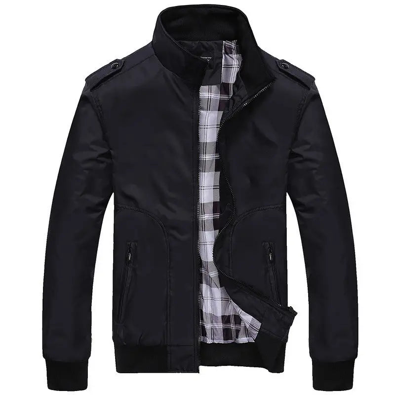 Stand-Up Collar Slim Coat Plus Size Casual Solid Color Coat Old Money Classic