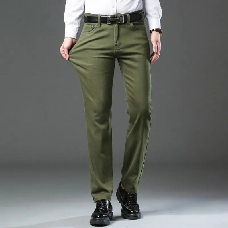 Straight Stretch Trousers Mid-high Waist Pants - Old Money Classic