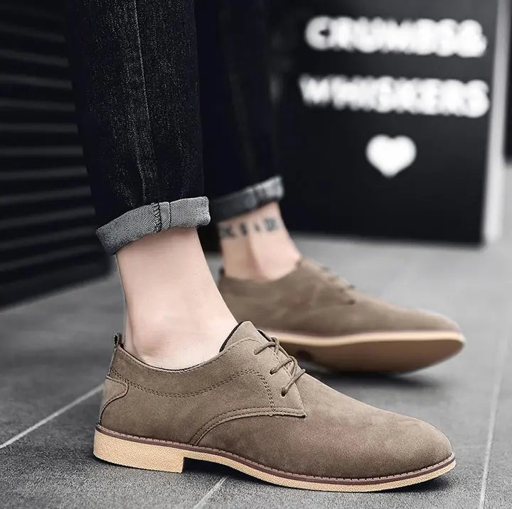 Suede Leather Shoes Old Money Classic